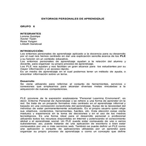 Entornos personales de aprendizaje