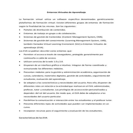 Entornos virtuales de Aprendizaje