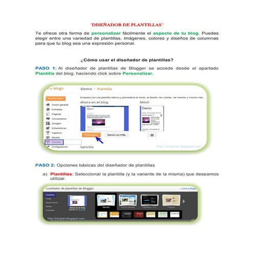 Diseñador de plantillas en un blog ¿ Como usarlo?