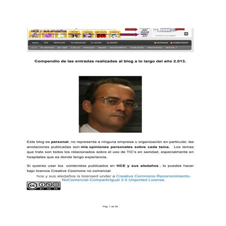 HCE Y SUS ALEDAÑOS. Entradas del  2013