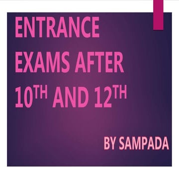 Entrance Examinations Indian Edition