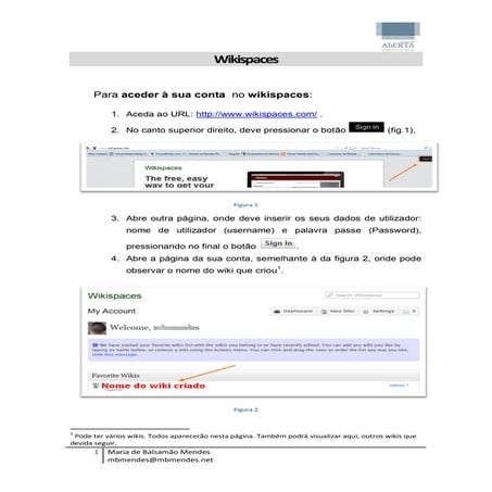 Entrar no Wikispaces
