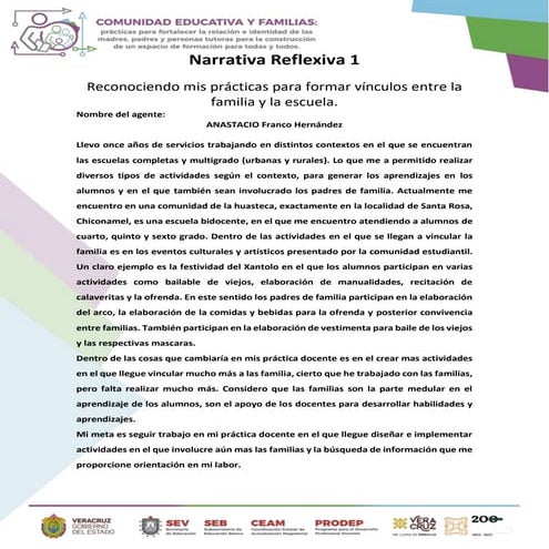 REFLEXION DE LA PRACTICA DOCENTE EN LA ACTUALIDAD | DOCX