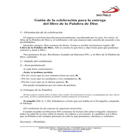 Entrega de la palabra