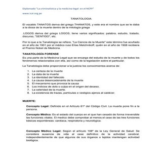 Entregar tanatologia