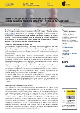 Entre « laisser faire » et patriotisme économique, quelle nouvelle politique industrielle pour le Royaume-Uni