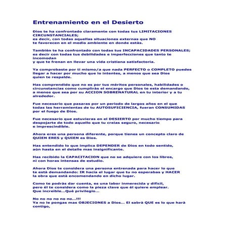 Entrenamiento en el desierto