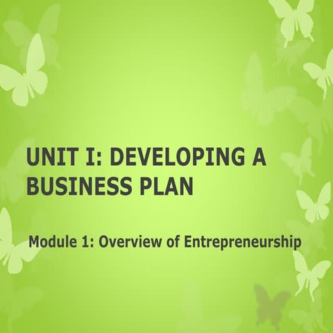 Entrepreneurship: Overview