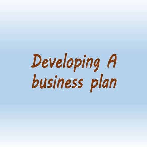 The Business Plan