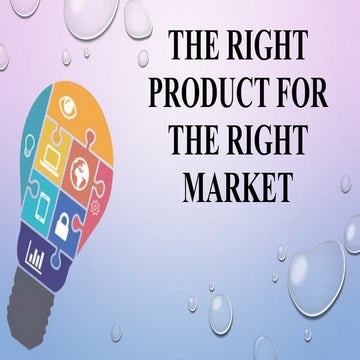 Entrepreneur ship 12 the right product for the right market