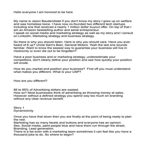 Entrepreneur event presentation