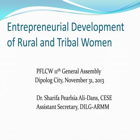Entrepreneurial development of rural and tribal women