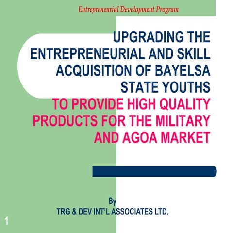 Entrepreneurial development project presentation