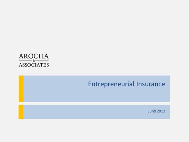 Entrepreneurial insurance  (Spanish)