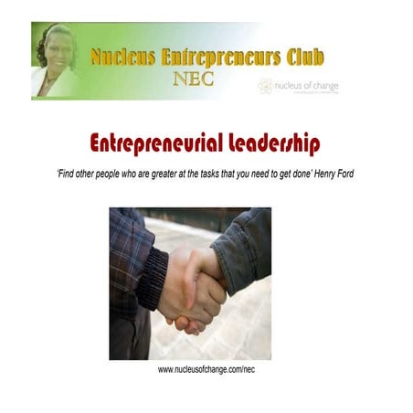 Entrepreneurial Leadership