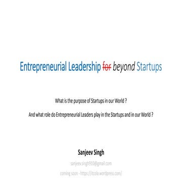 Entrepreneurial leadership