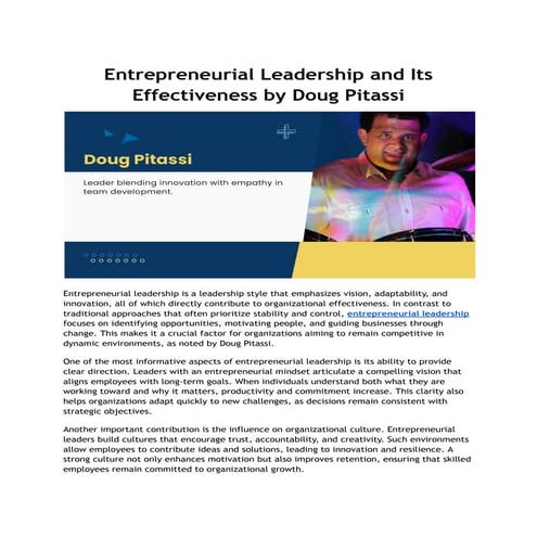 Entrepreneurial Leadership and Its Effectiveness by Doug Pitassi.pdf