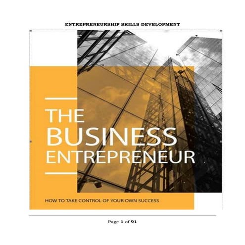 Entrepreneurial Skills Development notes for the beginners
