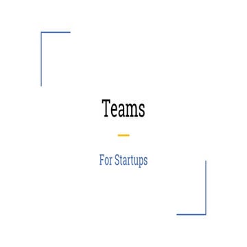 Entrepreneurial Teams