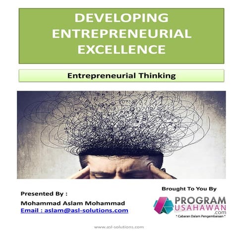 Entrepreneurial thinking. entrepreneur development
