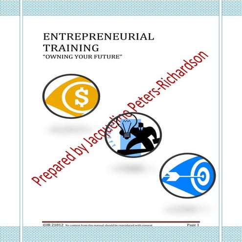 Entrepreneurial training manual