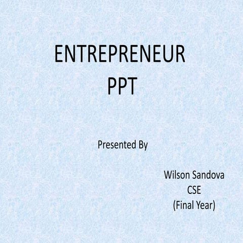Entrepreneur ppt