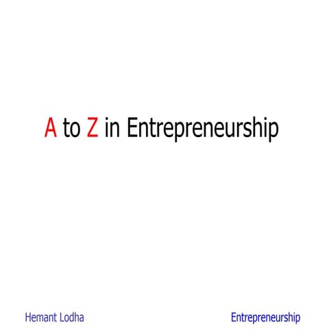 A2Z Entrepreneurship
