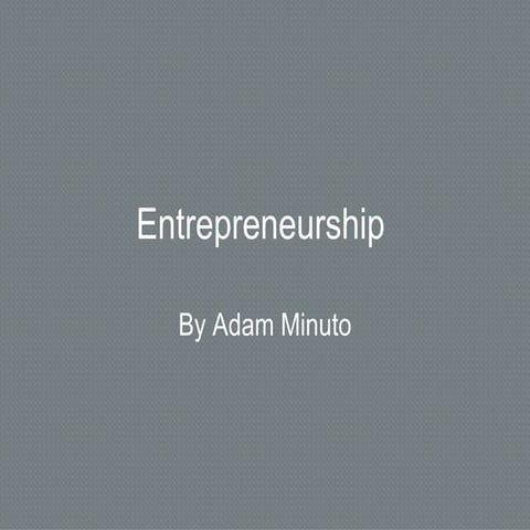 Entrepreneurship