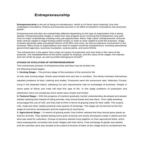 Entrepreneurship