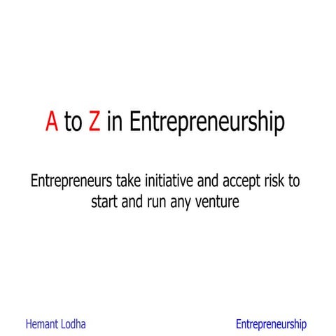 26 characterstics - A2Z in Entrepreneurship