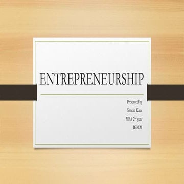 Entrepreneurship