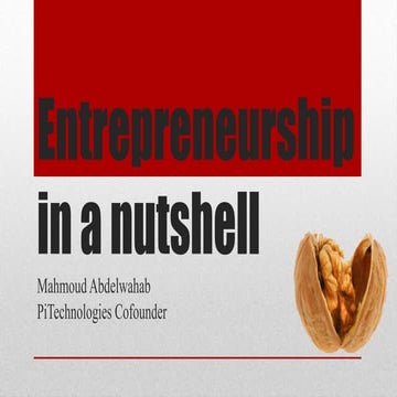 Entrepreneurship in a nutshell