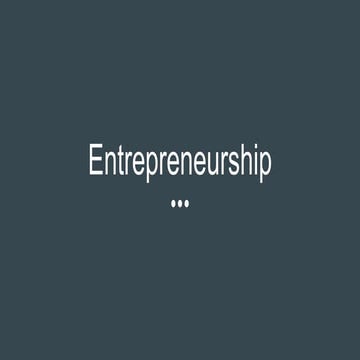 Entrepreneurship