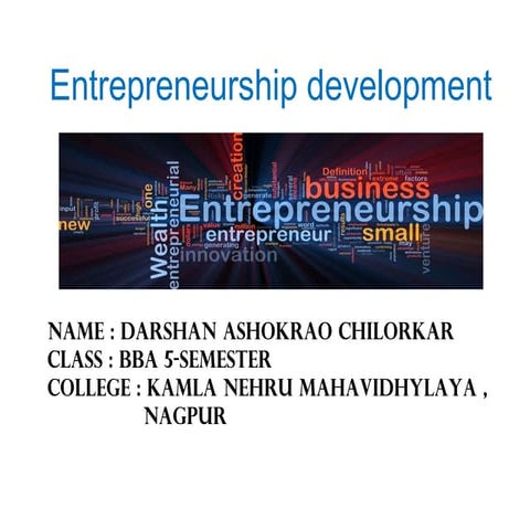 presentation on Entrepreneurship.