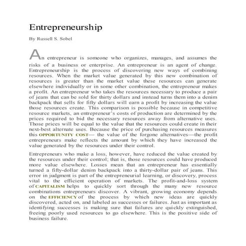 Entrepreneurship