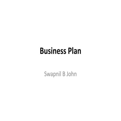 Entrepreneurship  business plan