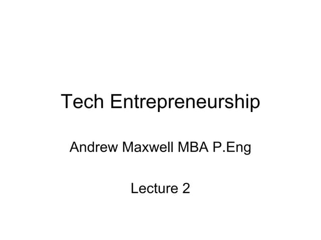 Entrepreneurship class 2