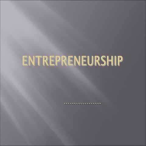 Entrepreneurship notes