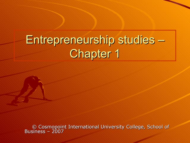 Chapter 1 on Entrepreneurship