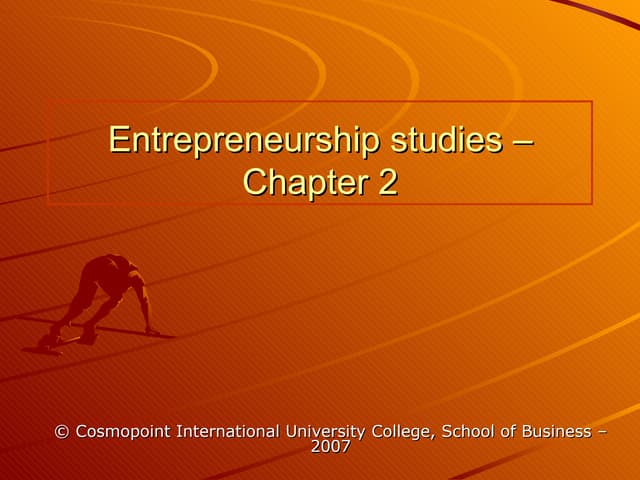 Chapter 2 on Entrepreneurship