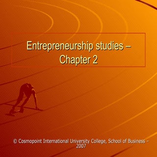 Chapter 2 on Entrepreneurship