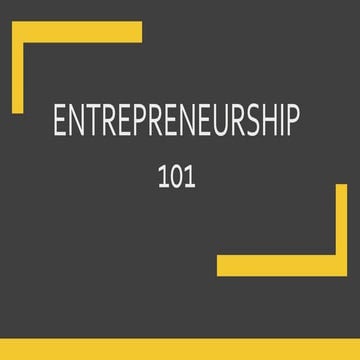 Entrepreneurship 101