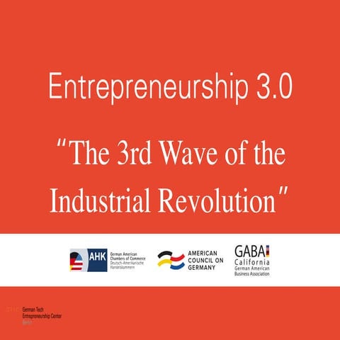 Entrepreneurship 3.0 - The 3rd Wave of Industrial Revolution