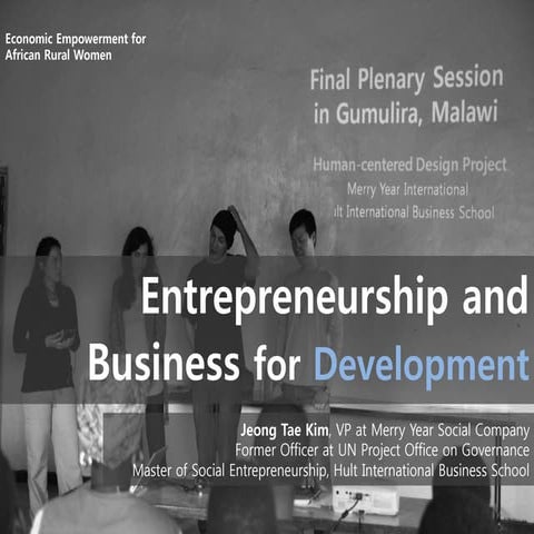 Entrepreneurship and Business for Development 