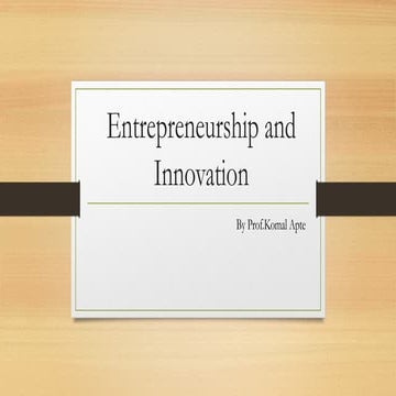 Entrepreneurship and Innovation MBA 1 SE