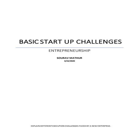 basic startups challenges faces by new syartups 