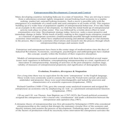 Entrepreneurship development