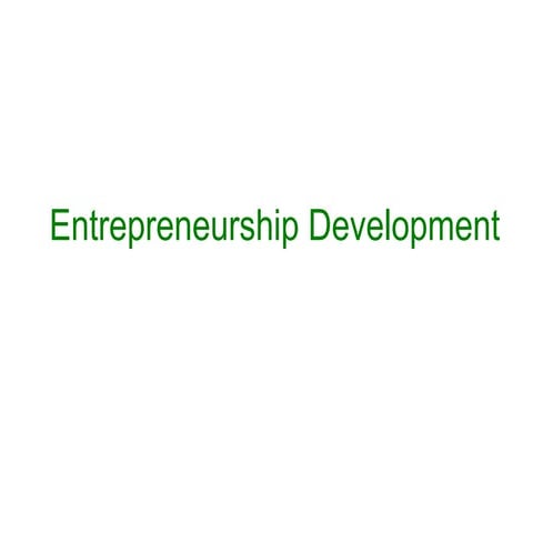 Entrepreneurship development