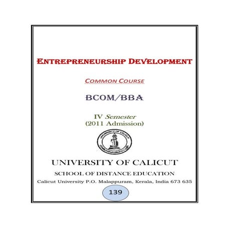 Entrepreneurship development