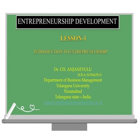 Entrepreneurship development -lesson-1 | PPTX